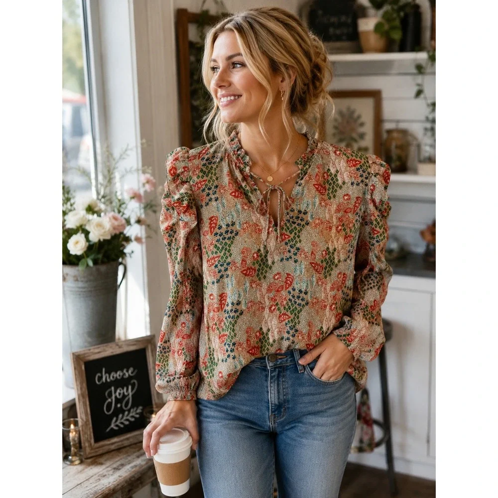 LOFT floral blouse
